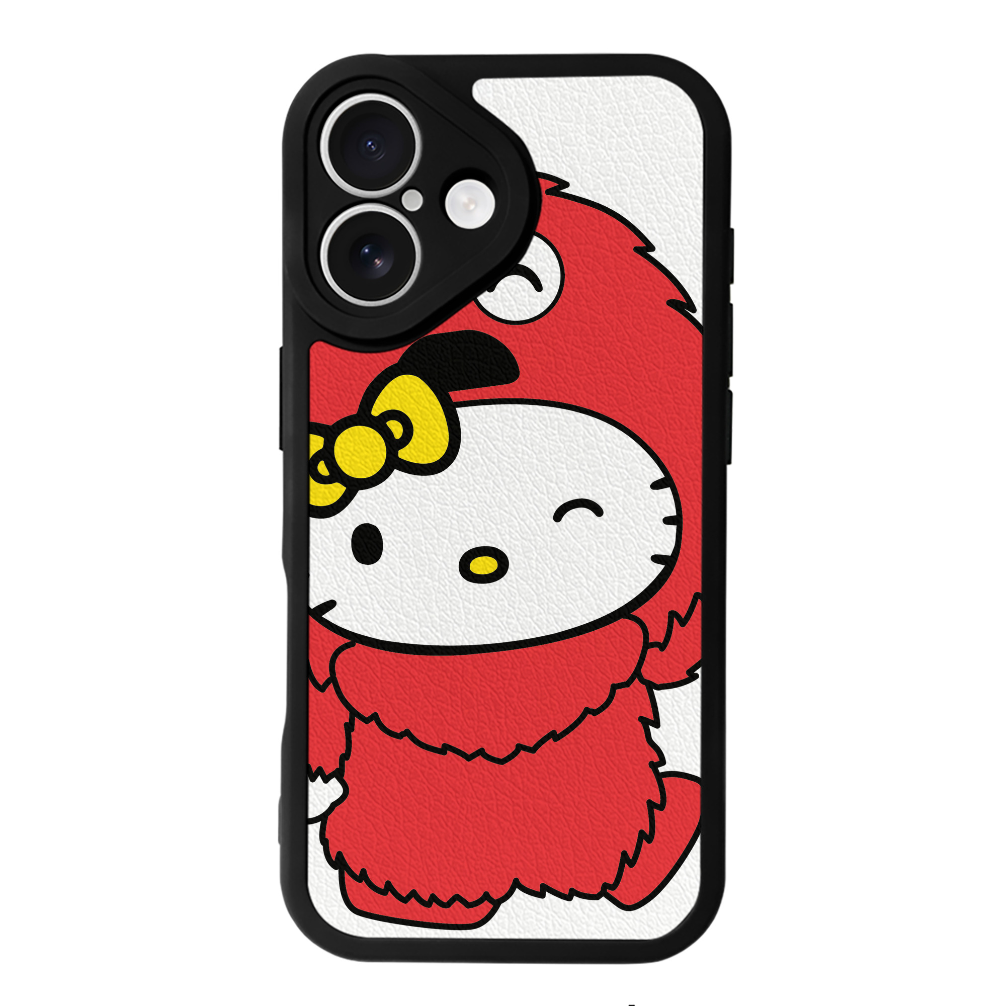 （画像用） Hello Kitty ハローキティ 【iPhone 16シリーズ対応】シリコンスマホケース（レザー調） 材質：シリコン